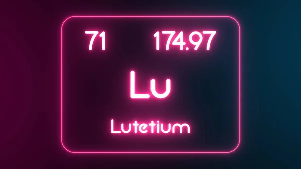 Modern Periodisk Tabell Lutetium Element Neon Text Illustration — Stockfoto