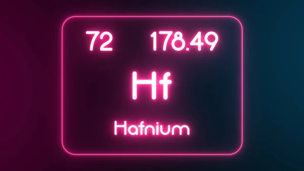 现代周期表Hafnium元素Neon文本说明 — 图库照片