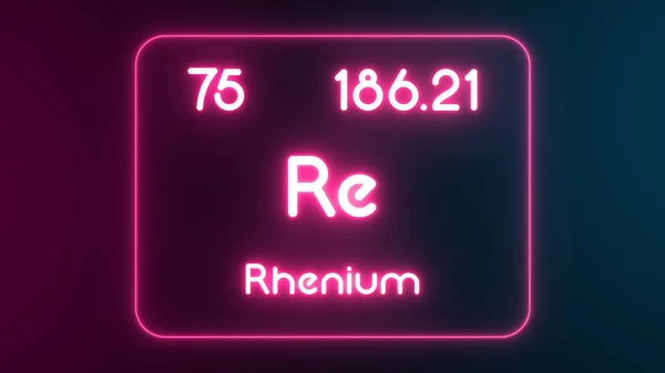 Modern Periodisk Tabell Rhenium Element Neon Text Illustration — Stockfoto