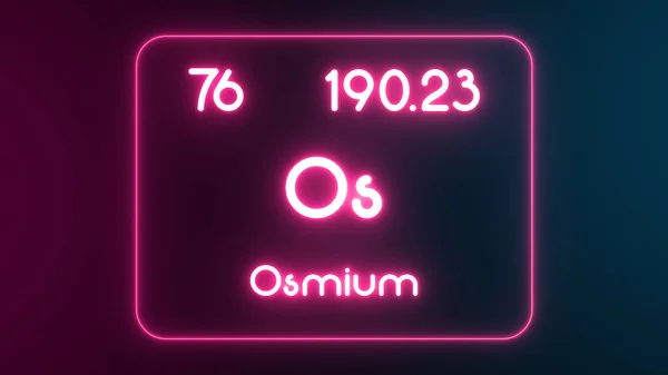 Modern Periodisk Tabell Osmium Element Neon Text Illustration — Stockfoto