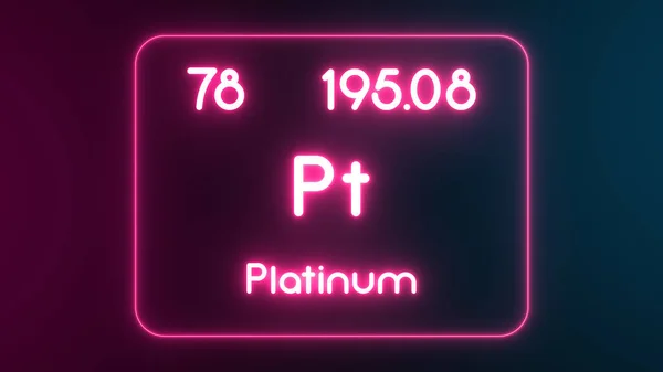 現代の周期表プラチナ元素ネオンテキストイラスト — ストック写真