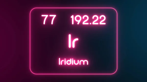 Modern Periodisk Tabell Iridium Element Neon Text Illustration — Stockfoto