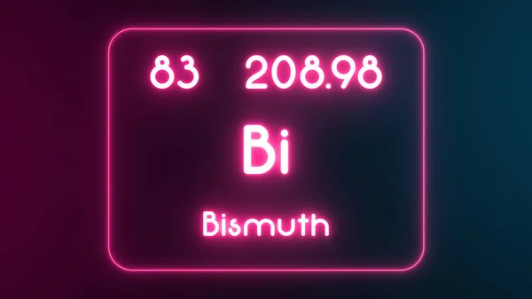 现代周期表Bismuth元素Neon文本说明 — 图库照片