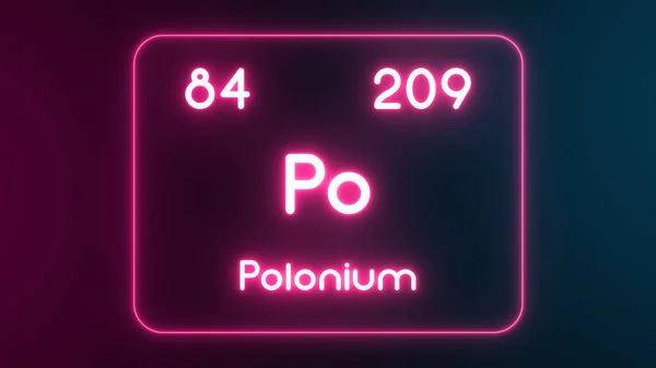 Tabela Periódica Moderna Elemento Polônio Texto Néon Ilustração — Fotografia de Stock