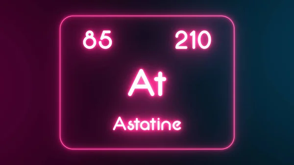 Modernes Periodensystem Astatin Element Neon Text Illustration — Stockfoto