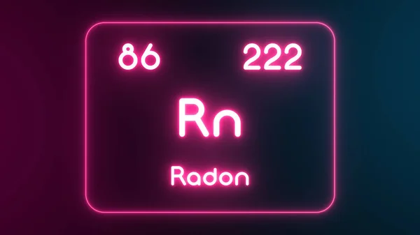 Tabla Periódica Moderna Elemento Radón Texto Neón Ilustración —  Fotos de Stock