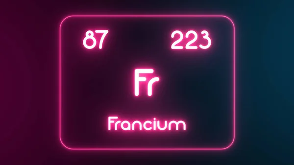 Modern Periodic Table Francium Element Neon Text Illustration — Stock Photo, Image