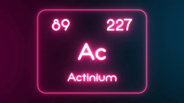Modern Periyodik Tablo Aktinyum Elementi Neon Metin Illüstrasyonu — Stok fotoğraf