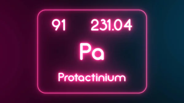 Modern Periodic Table Protactinium Element Neon Text Illustration — Stock Photo, Image