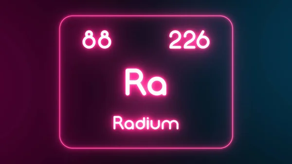 Modern Periyodik Tablo Radyum Elementi Neon Metin Illüstrasyonu — Stok fotoğraf