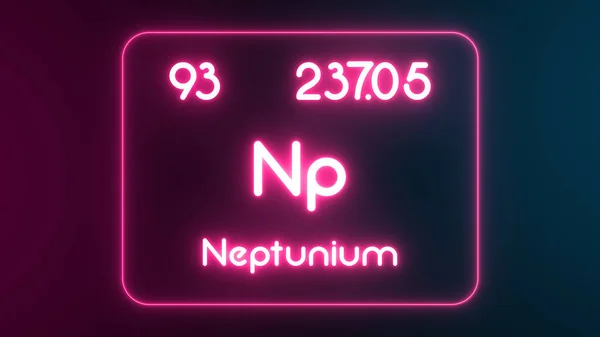 Nowoczesny Układ Okresowy Neptun Element Neon Tekst Ilustracja — Zdjęcie stockowe