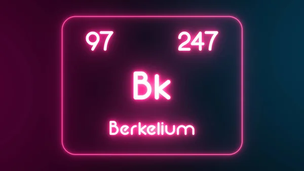 Modern Periodiek Systeem Berkelium Element Neon Tekst Illustratie — Stockfoto