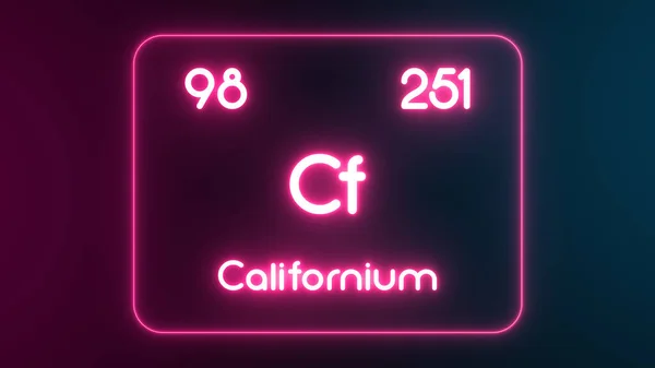 Modern Periodisk Tabell Californium Element Neon Text Illustration — Stockfoto