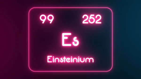 Modern Periodisk Tabell Einsteinium Element Neon Text Illustration — Stockfoto