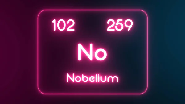 Modern Periyodik Tablo Nobelium Elementi Neon Metin Illüstrasyonu — Stok fotoğraf