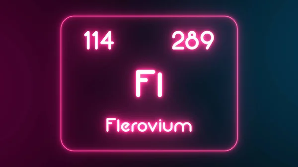 Modern Periyodik Tablo Flerovium Ögesi Neon Metin Illüstrasyonu — Stok fotoğraf