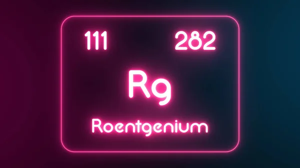 현대의 주기율표 Roentgenium Element Neon Text Illustration — 스톡 사진