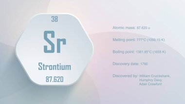 Modern periodic table element Strontium 3D illustration