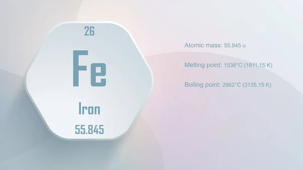 Modern Periodic Table Element Iron Illustration — Stok fotoğraf