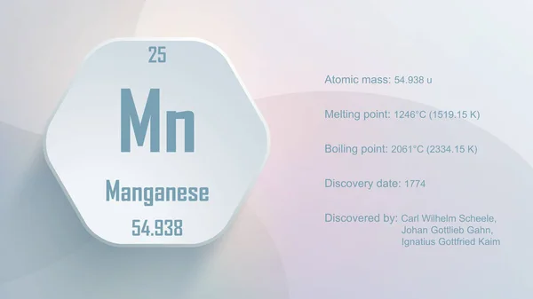 Modern Periodic Table Element Manganese Illustration — Stok fotoğraf