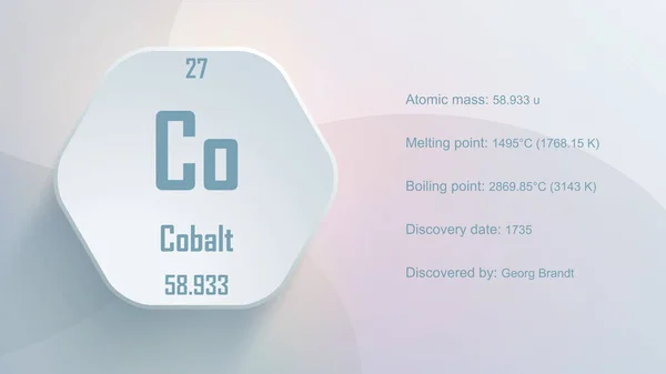 Modern periyodik tablo ögesi Cobalt 3D illüstrasyon