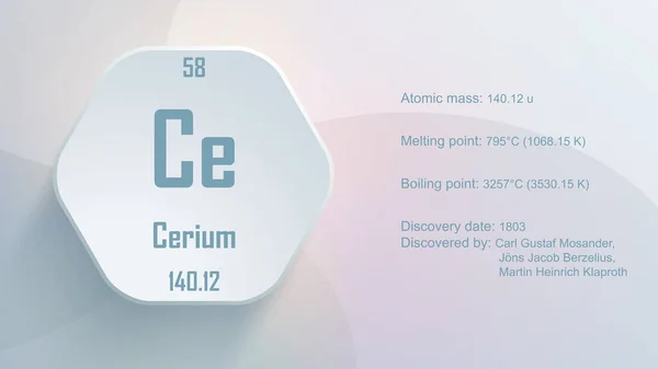 Modern Periodic Table Element Cerium Illustration — Fotografia de Stock