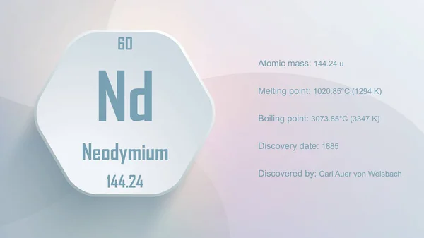 Modern Periodic Table Element Neodymium Illustration — ストック写真