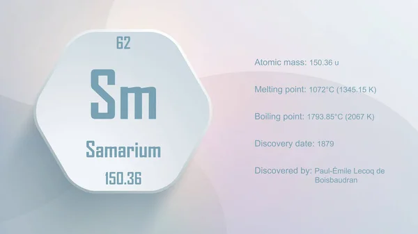 stock image Modern periodic table element Samarium 3D illustration