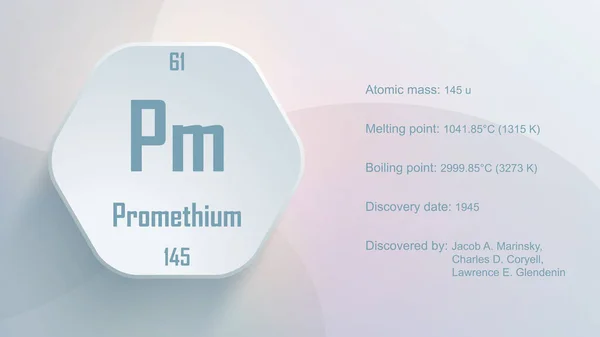 Modern periyodik tablo ögesi Promethium 3D illüstrasyon