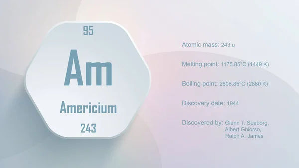 Modern Periodic Table Element Americium Illustration — Fotografia de Stock