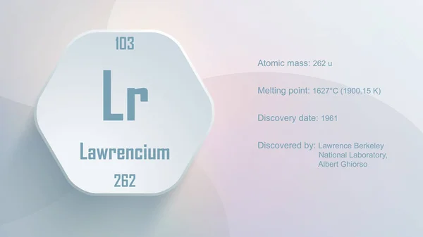 Modern Periodic Table Element Lawrencium Illustration — Foto Stock