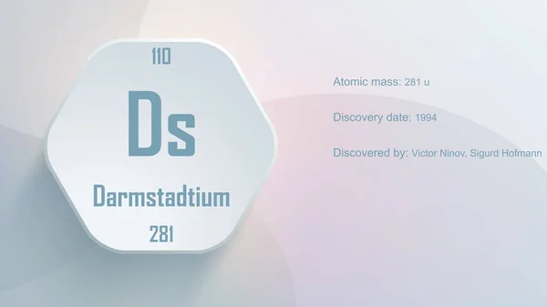 Modern periyodik tablo elementi Darmstadtium 3D illüstrasyon