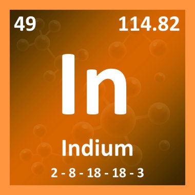 Modern periyodik tablo ögesi Indium illüstrasyonu