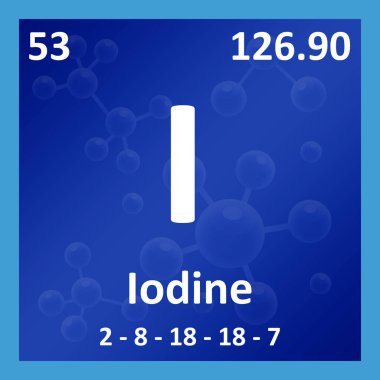 Modern periyodik tablo elementi iyot illüstrasyonu