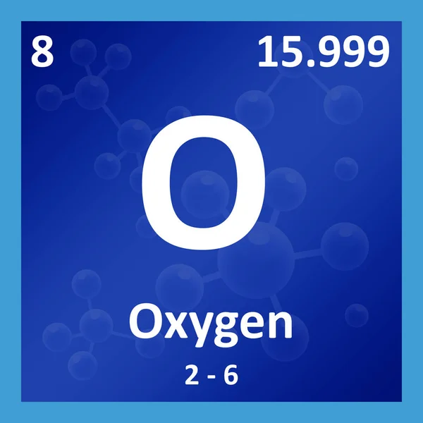 现代周期表元素氧气说明 — 图库照片