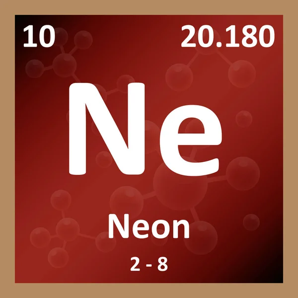Moderna Tabela Periódica Elemento Ilustração Néon — Fotografia de Stock