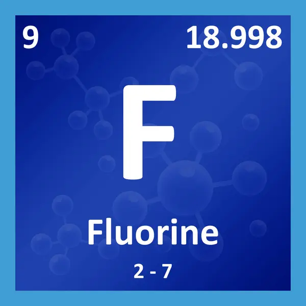 Modern Periodic Table Element Fluorine Illustration — Stock Photo, Image