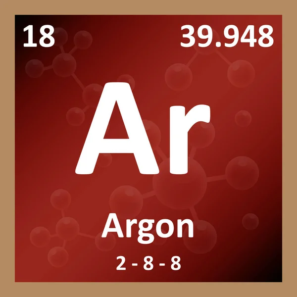 Nowoczesny Element Układu Okresowego Argon Ilustracji — Zdjęcie stockowe