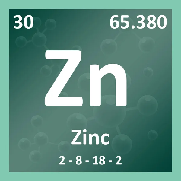 Moderna Tabela Periódica Elemento Zinco Ilustração — Fotografia de Stock