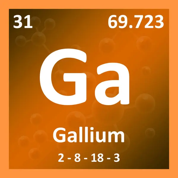 Modern Periodiek Systeem Element Gallium Illustratie — Stockfoto
