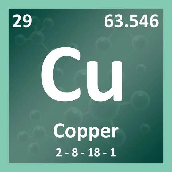 Moderna Tabela Periódica Elemento Copper Ilustração — Fotografia de Stock