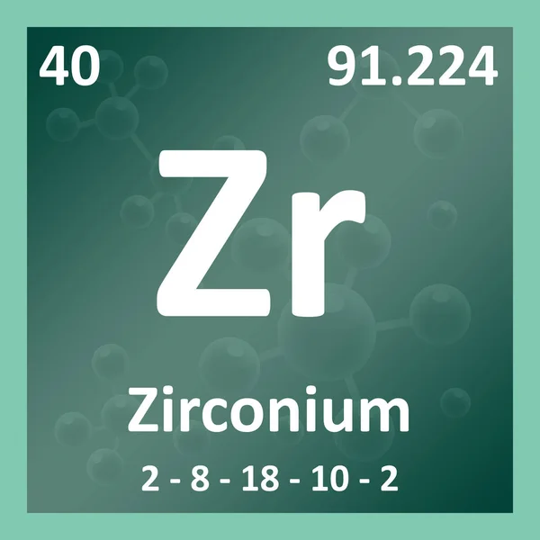 Moderna Tabela Periódica Elemento Zircônio Ilustração — Fotografia de Stock