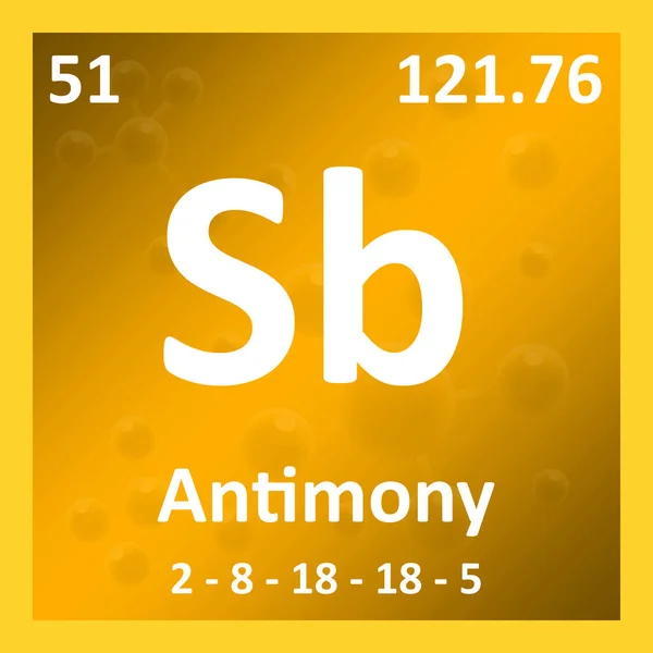 Moderna Tabela Periódica Elemento Antimony Ilustração — Fotografia de Stock