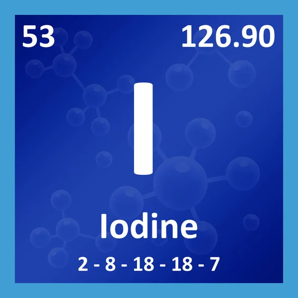 Modern Periodic Table Element Iodine Illustration — Stock Photo, Image