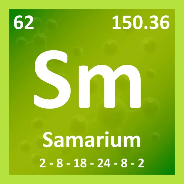 Modern periodic table element Samarium illustration