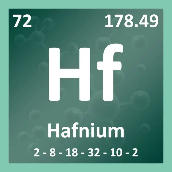 现代周期表要素Hafnium说明 — 图库照片