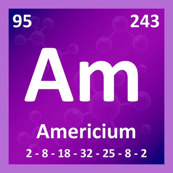 Moderna Tabela Periódica Elemento Ilustração Americium — Fotografia de Stock