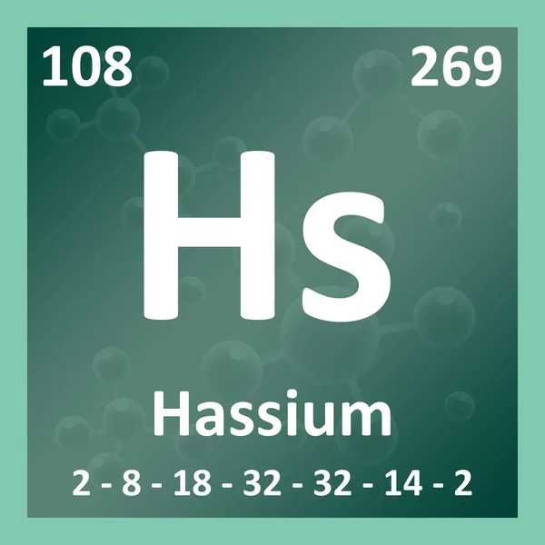 Moderna Tabla Periódica Elemento Hassium Ilustración — Foto de Stock
