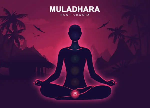 Muladhara çakrası ve meditasyon insan pozu
