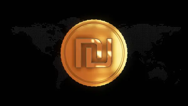 Altın İsrail yeni para birimi sembolü İsrail 'in yeni şekel para birimi işareti